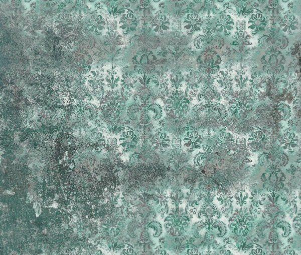 Grunge Damask Wall Viridian