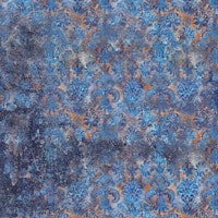 Grunge Damask Wall Rust Cobalt carta da parati