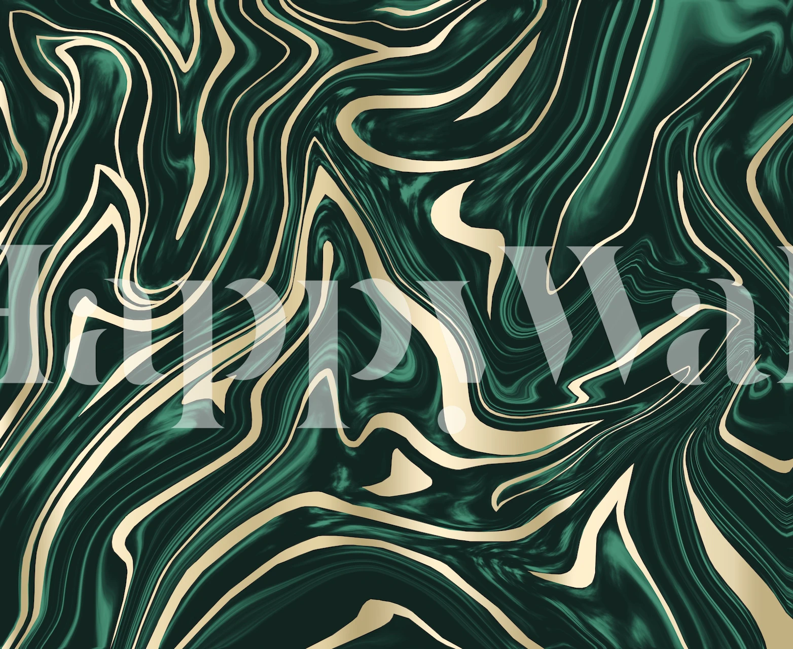 Emerald Green Gold Marble wallpaper in a room