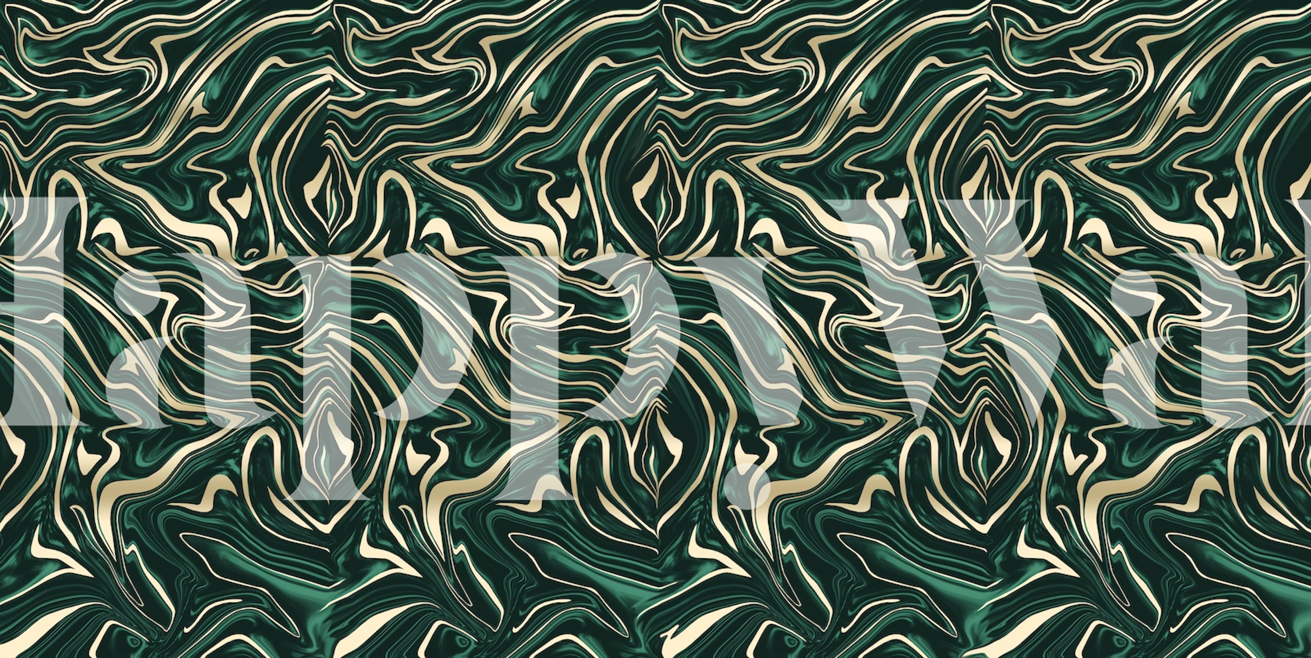 Emerald Green Gold Marble tapet i et rum