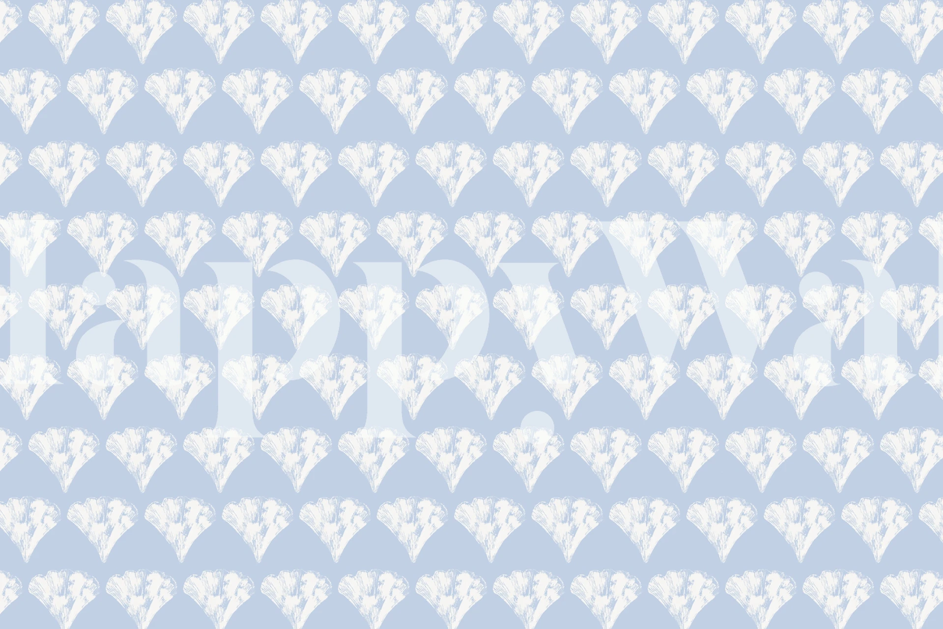 Ginkgo leaf pattern on soft blue background wallpaper