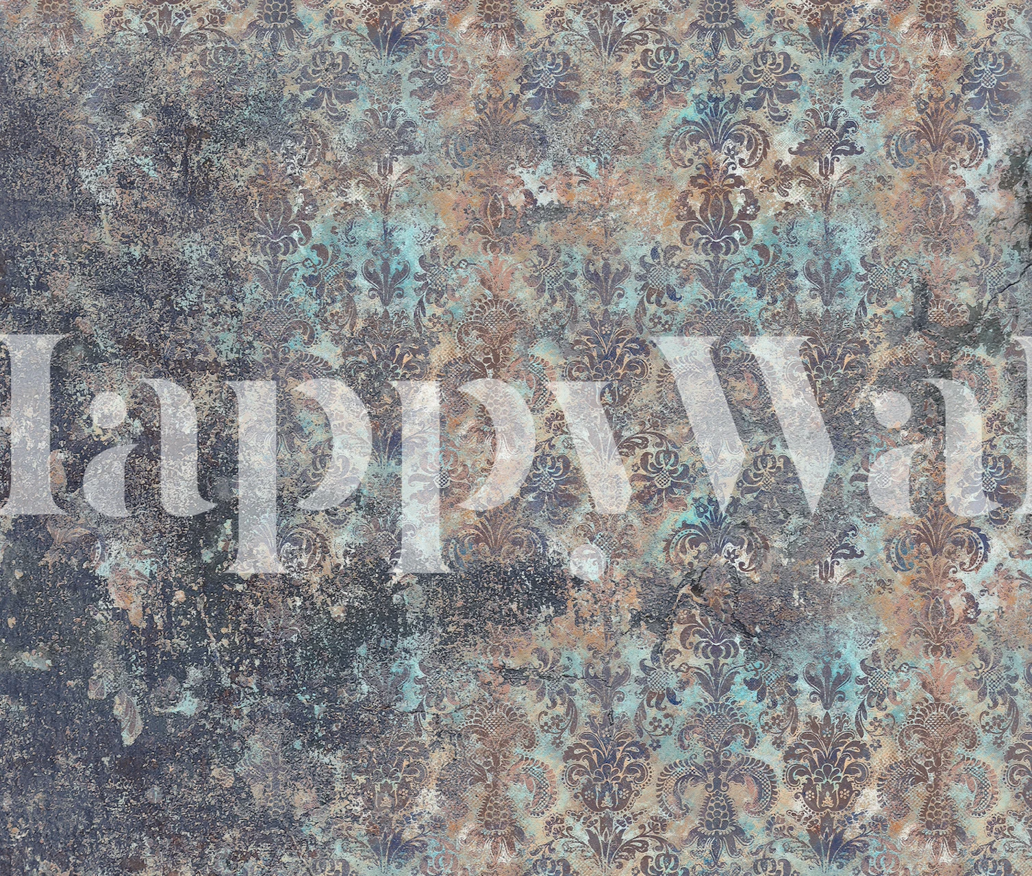 Grunge Damask Wall Desert Sky tapet i ett rum