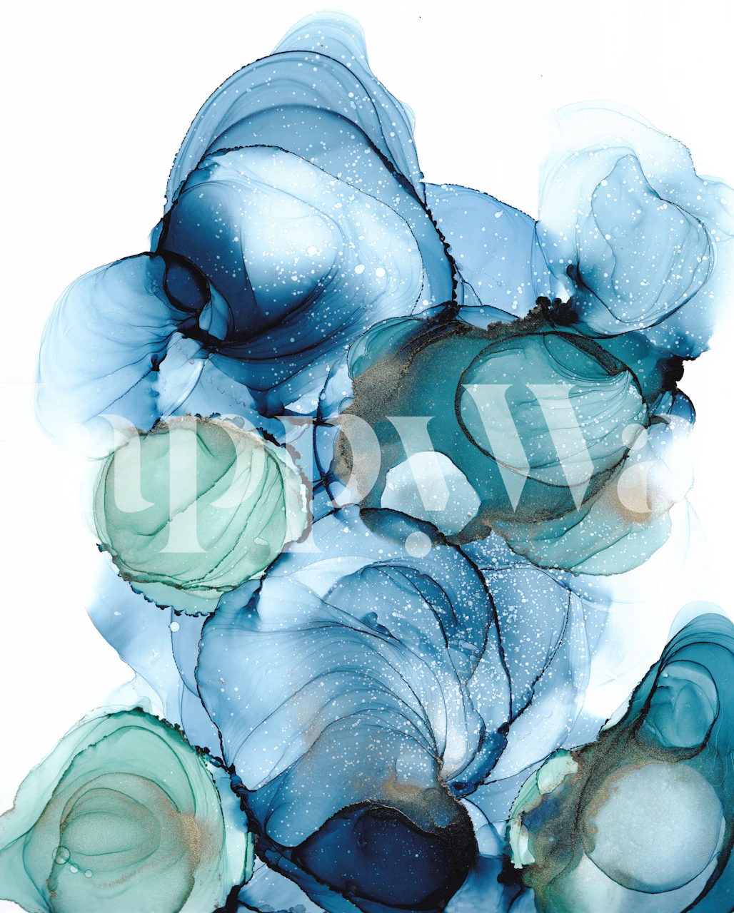 Abstract clouds in blue and teal colors wallpaper.