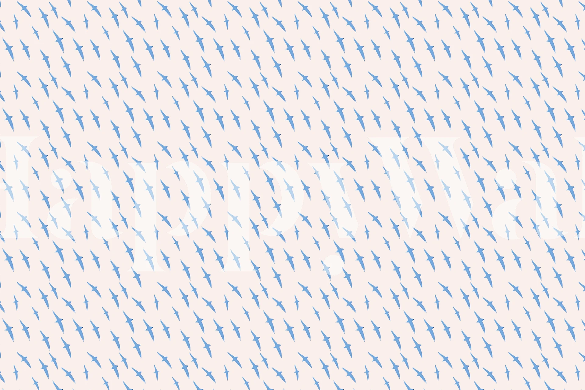 Birds in the sky wallpaper in a room