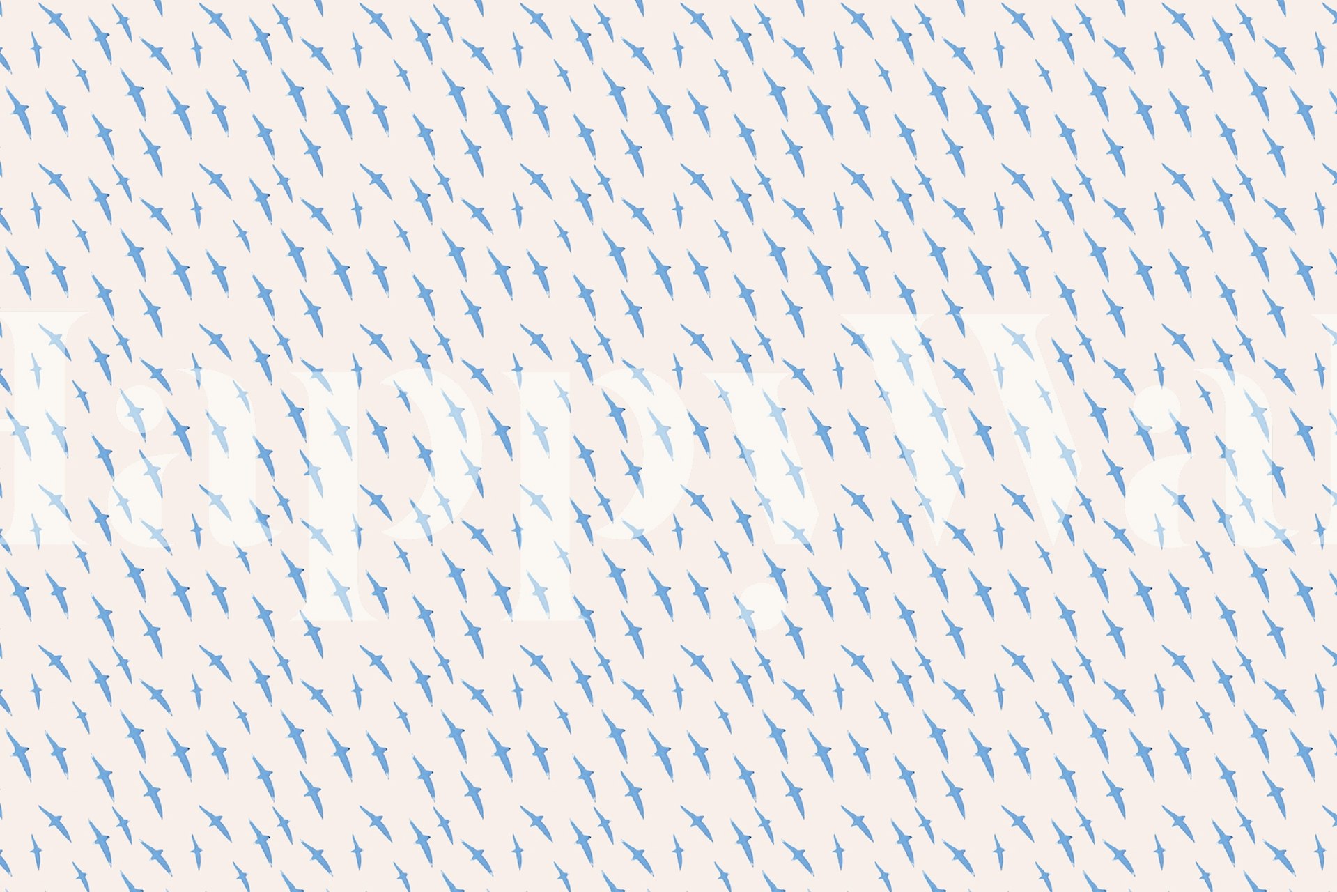 Birds in the sky wallpaper in a room