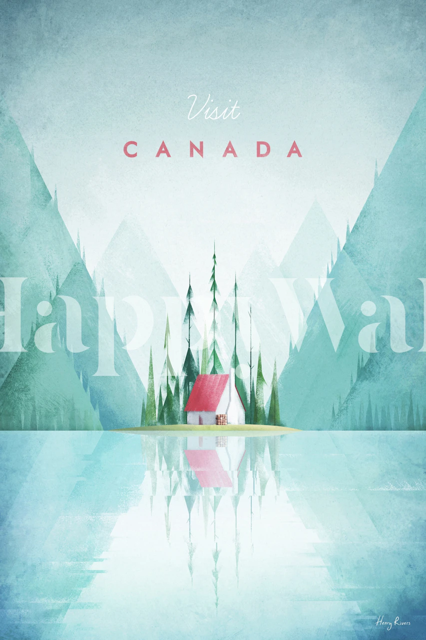 Canada Travel Poster wallpaper in a room