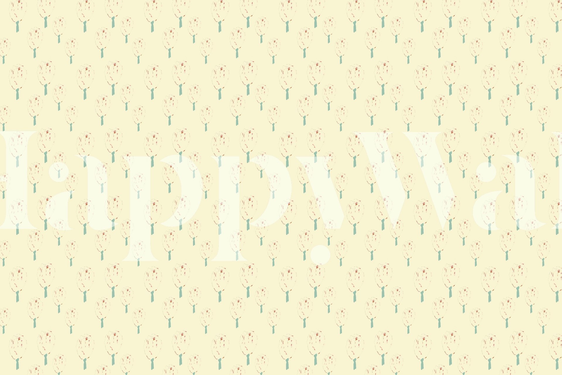 Carta da parati Tulips beige mostrata in una stanza