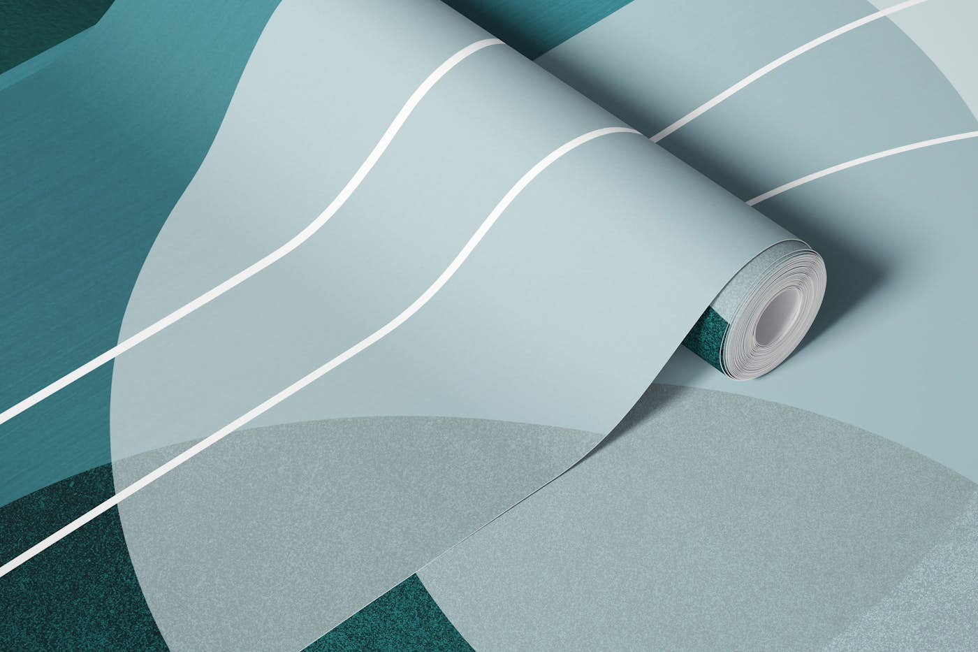 Mid Century Arches Teal 1 wallpaper roll