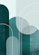 Mid Century Arches Teal 1