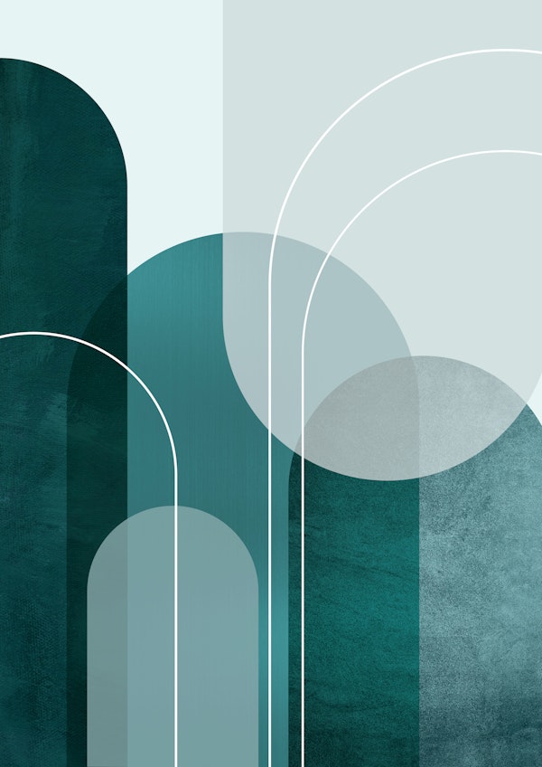 Mid Century Arches Teal 1