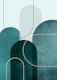 Teal Mid Century Arches