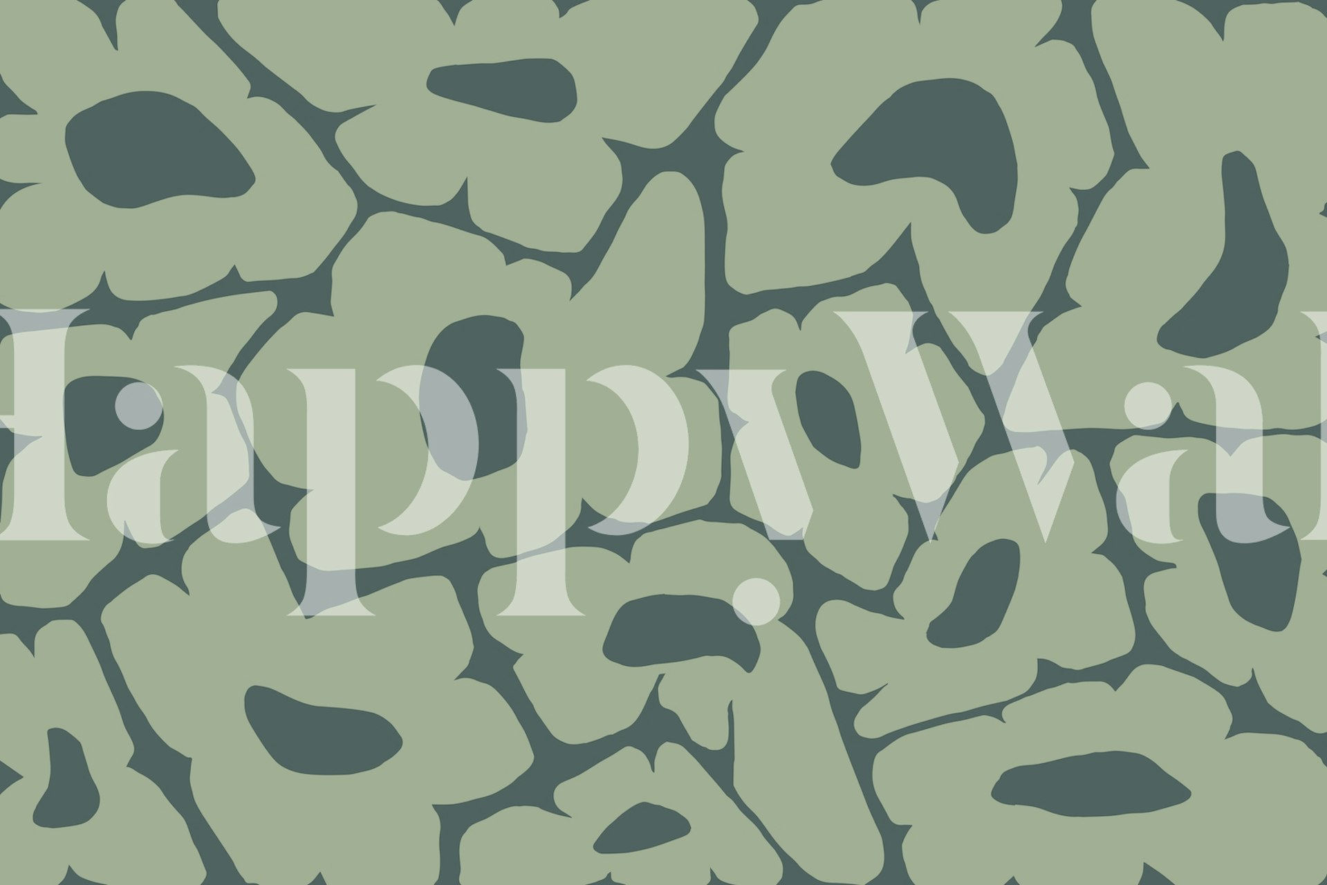 Hippy Funky Flowers wallpaper in a room