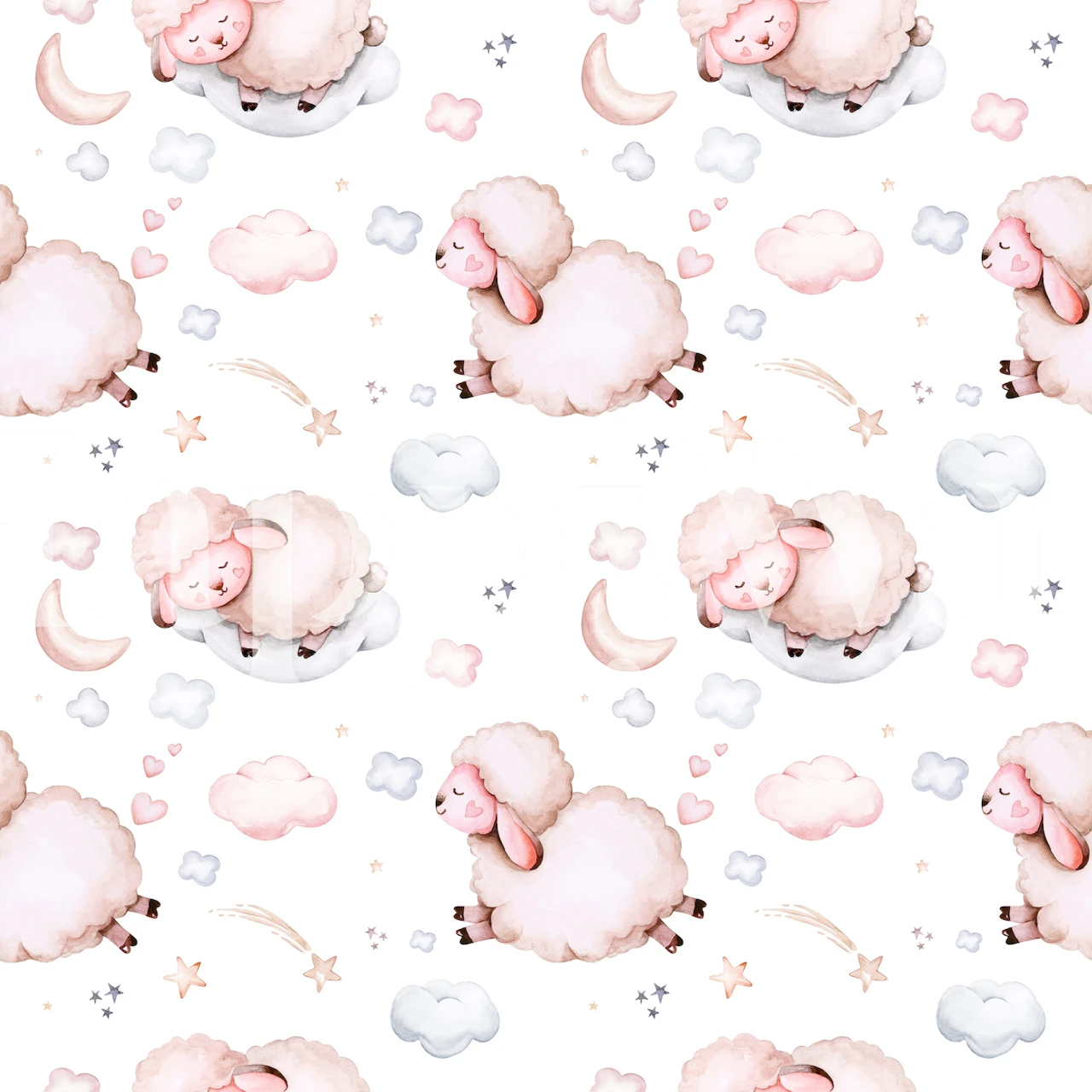 Cute sleeping sheep wallpaper design