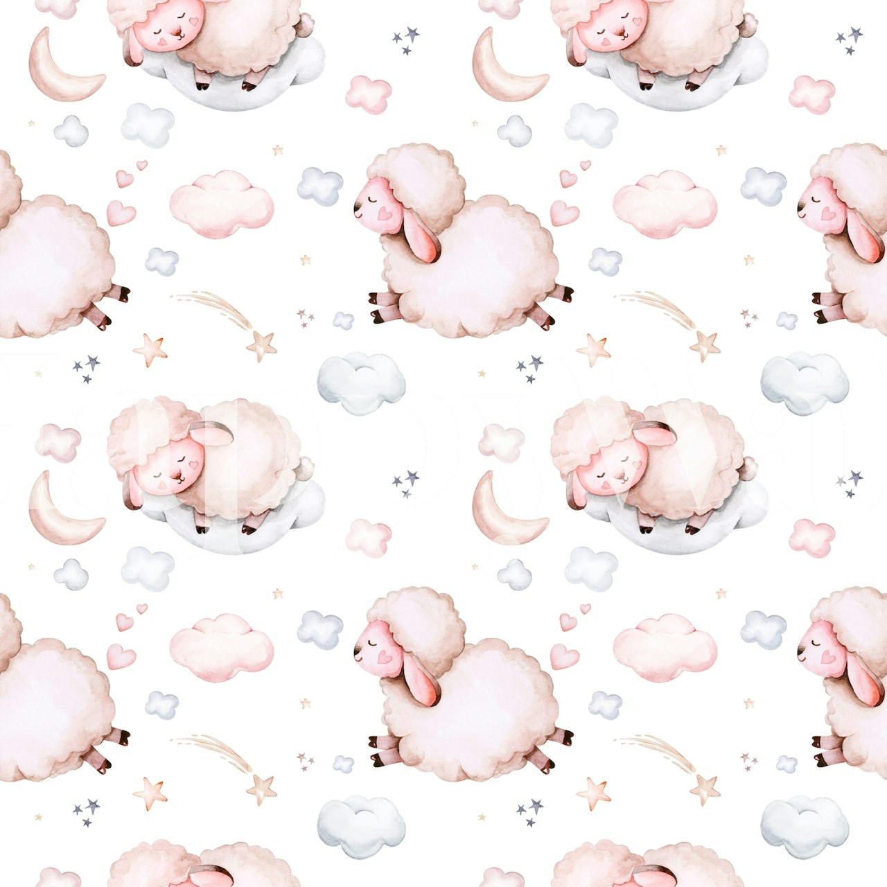 Cute sleeping sheep wallpaper design