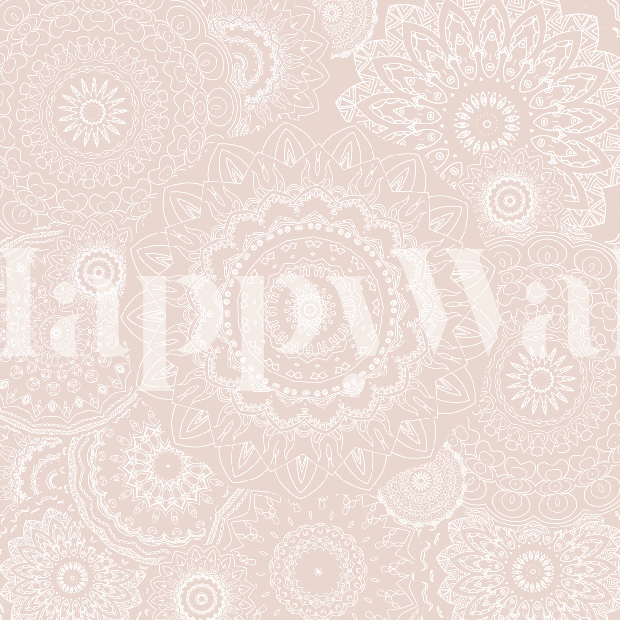 Blush pink mandala lace pattern wallpaper