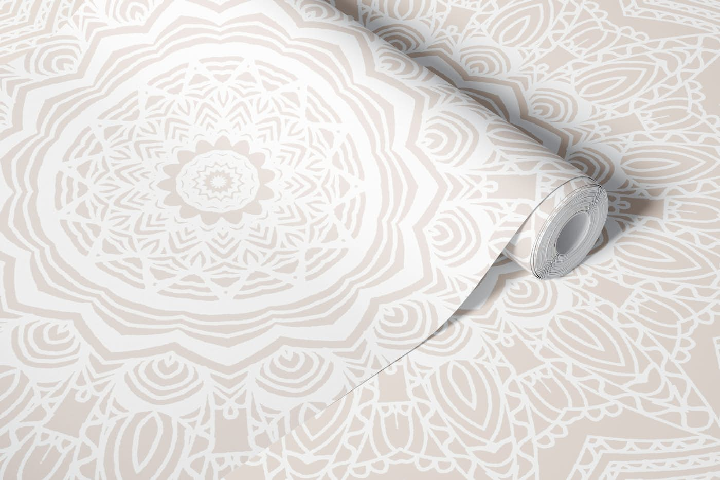 Serenity Lace Mandala Beige wallpaper roll