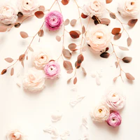 Flower Wall Creme 2 by MS behang