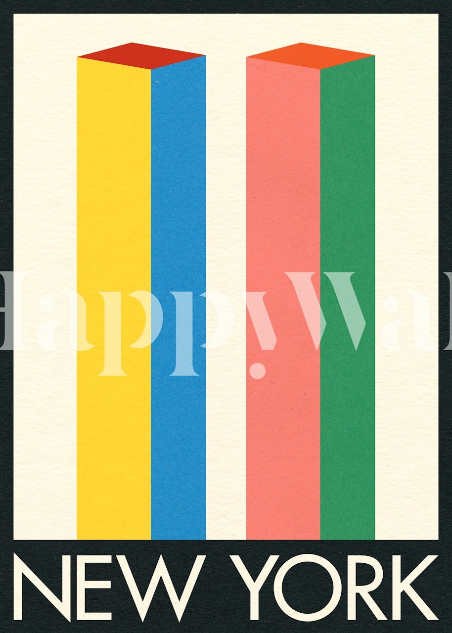 New York Twin Towers wallpaper in a room