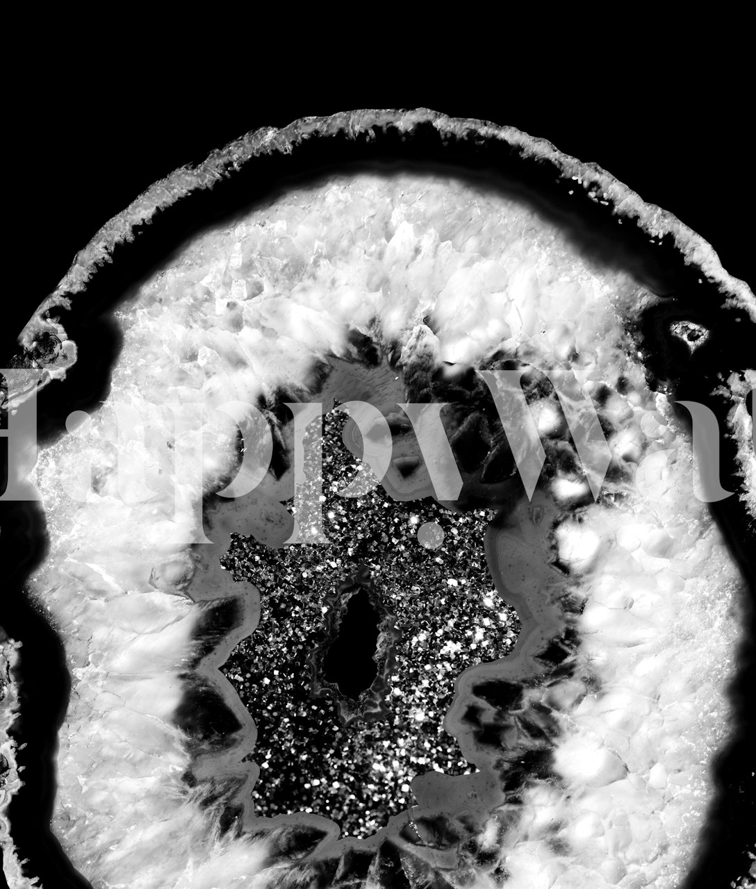 Gray and black agate design with glitter accents wallpaper