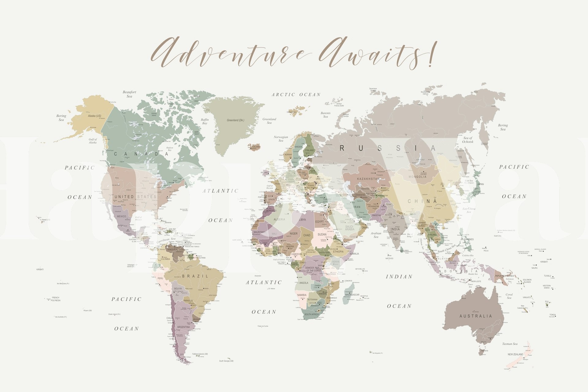 World Map Adventure Awaits Wallpaper - Happywall