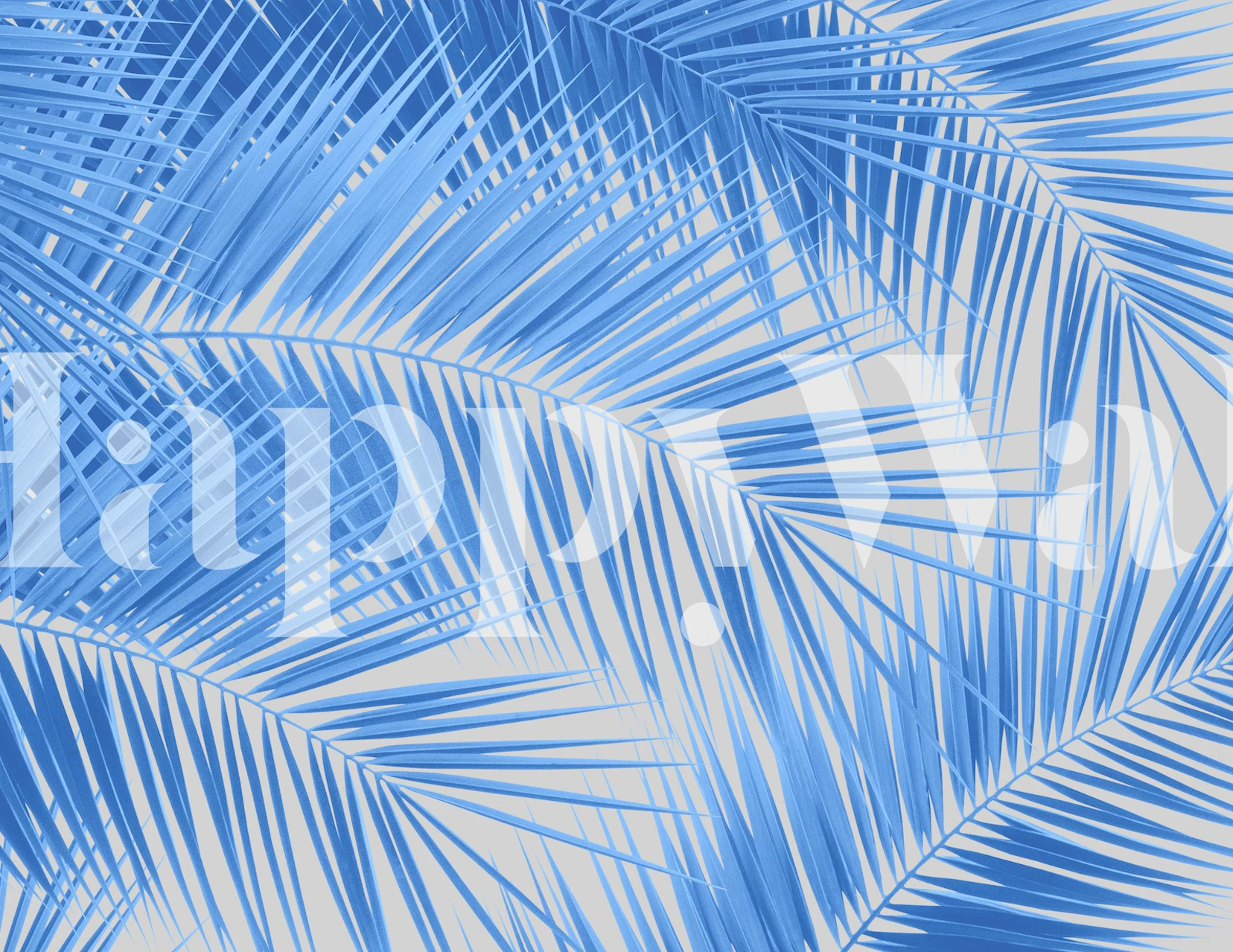 Blue palm Wallpaper-Design in einem Raum