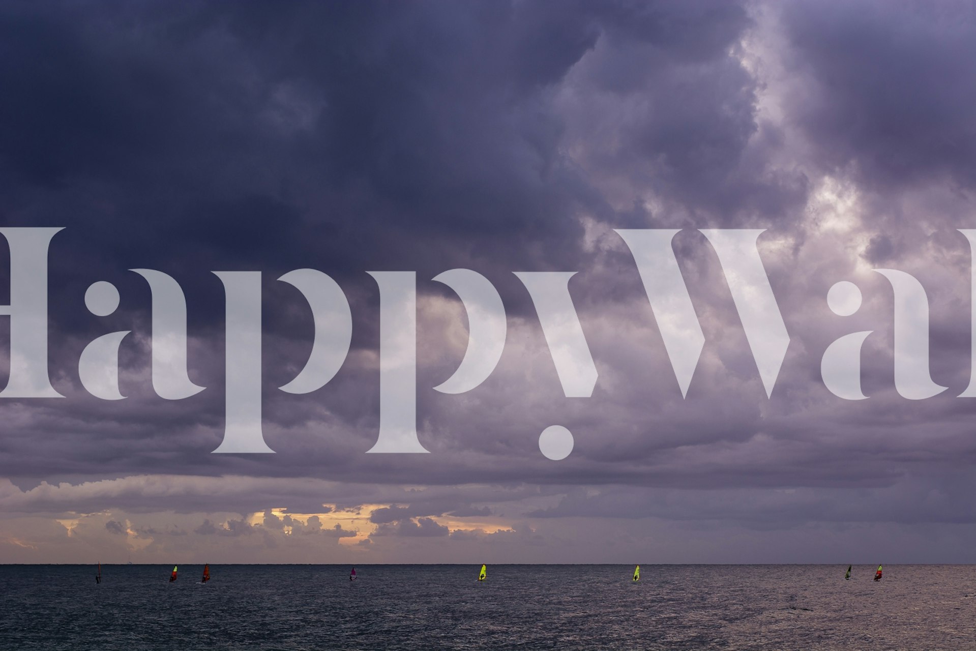 Ocean view wallpaper with sailboats