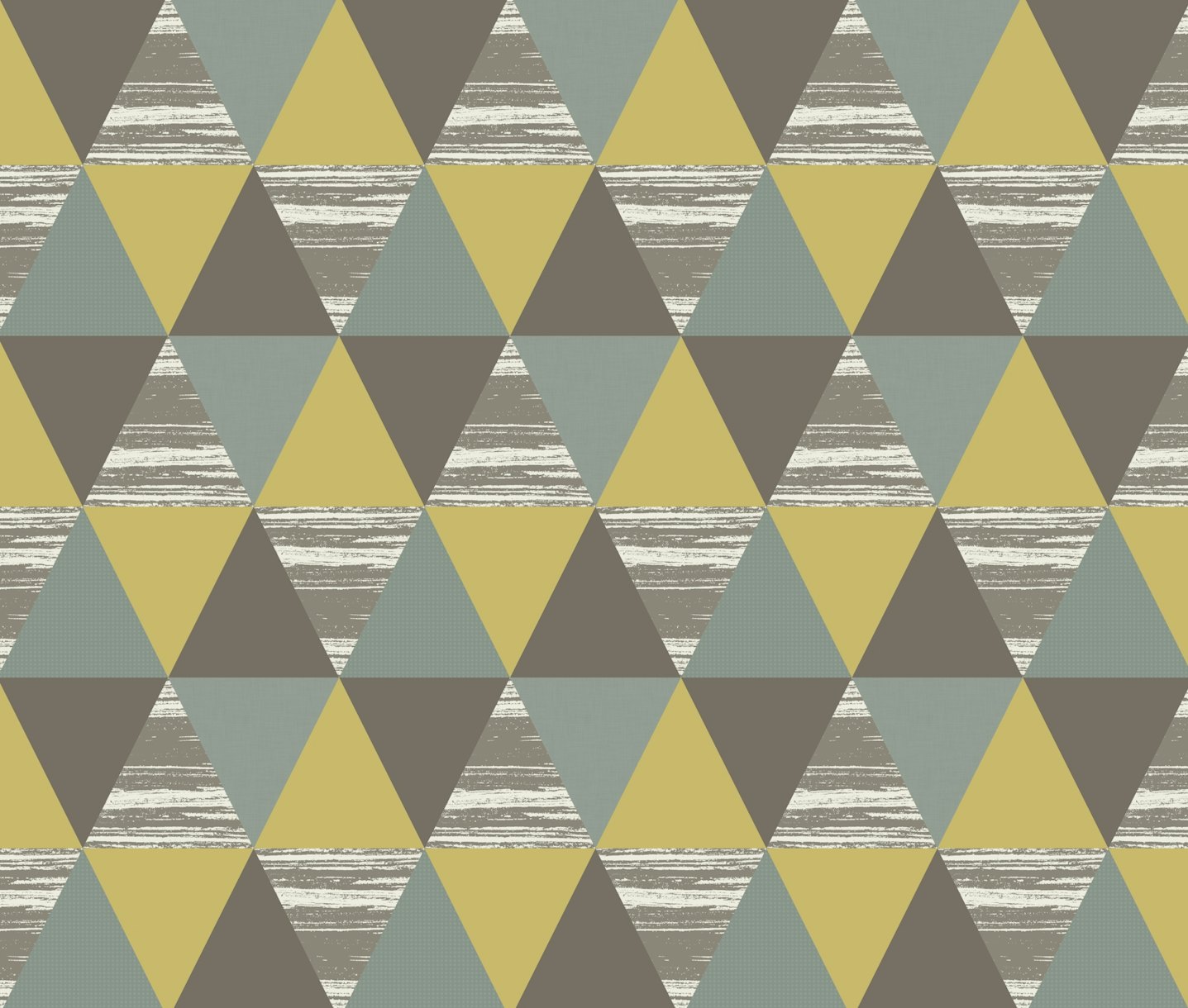 Triangles Teal Grey Mustard wallpaper Happywall