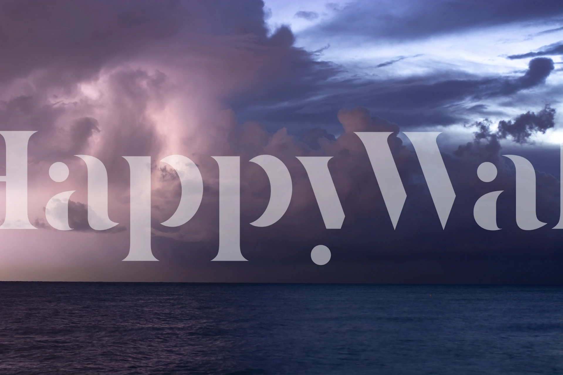 Obala u sumrak zidna slika s dramatičnim oblacima i mirnim oceanom