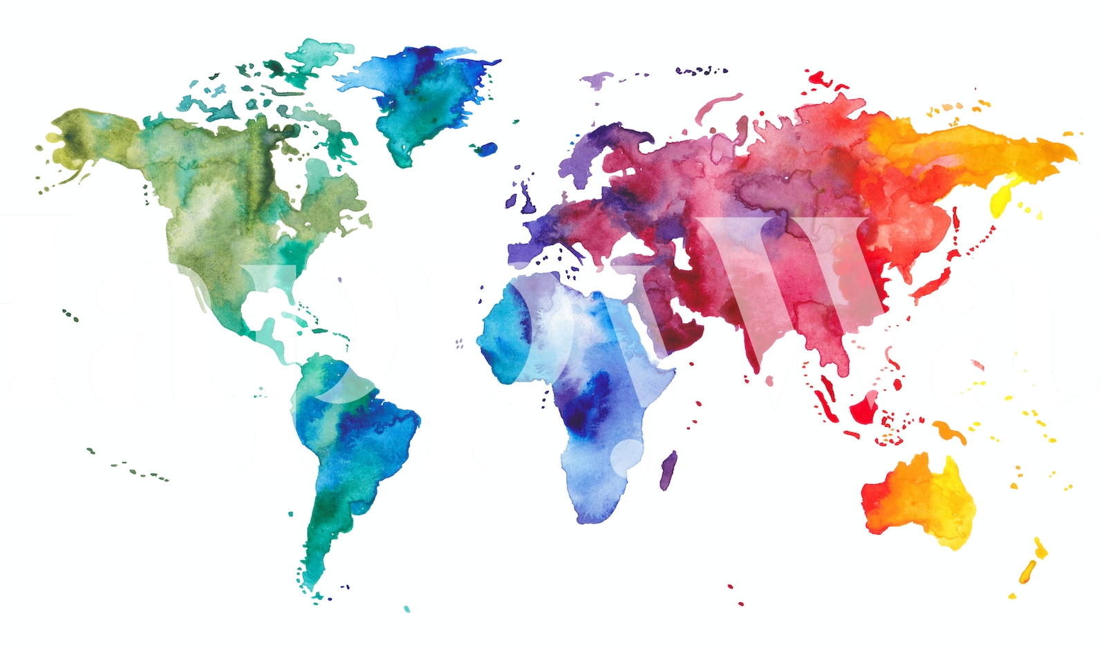 Painted World Map Wallpaper - Shop High-Quality Wallpapers Online