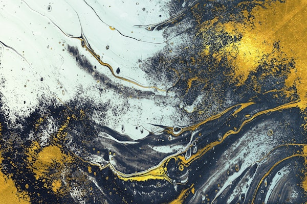 Golden and Blue Abstract 1