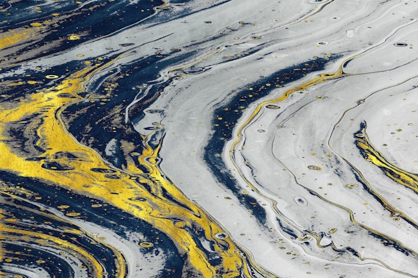 Golden and Blue Abstract 2