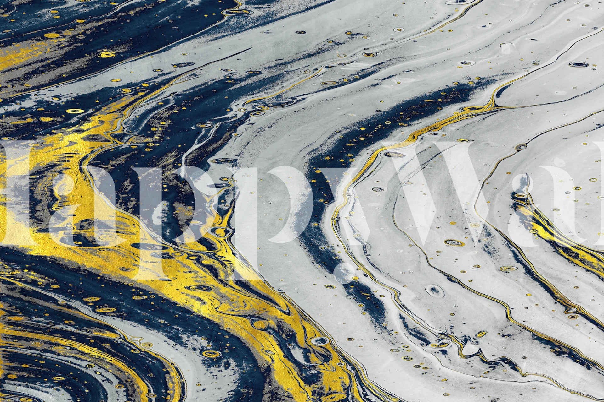 Golden en Blue abstracte behangontwerp