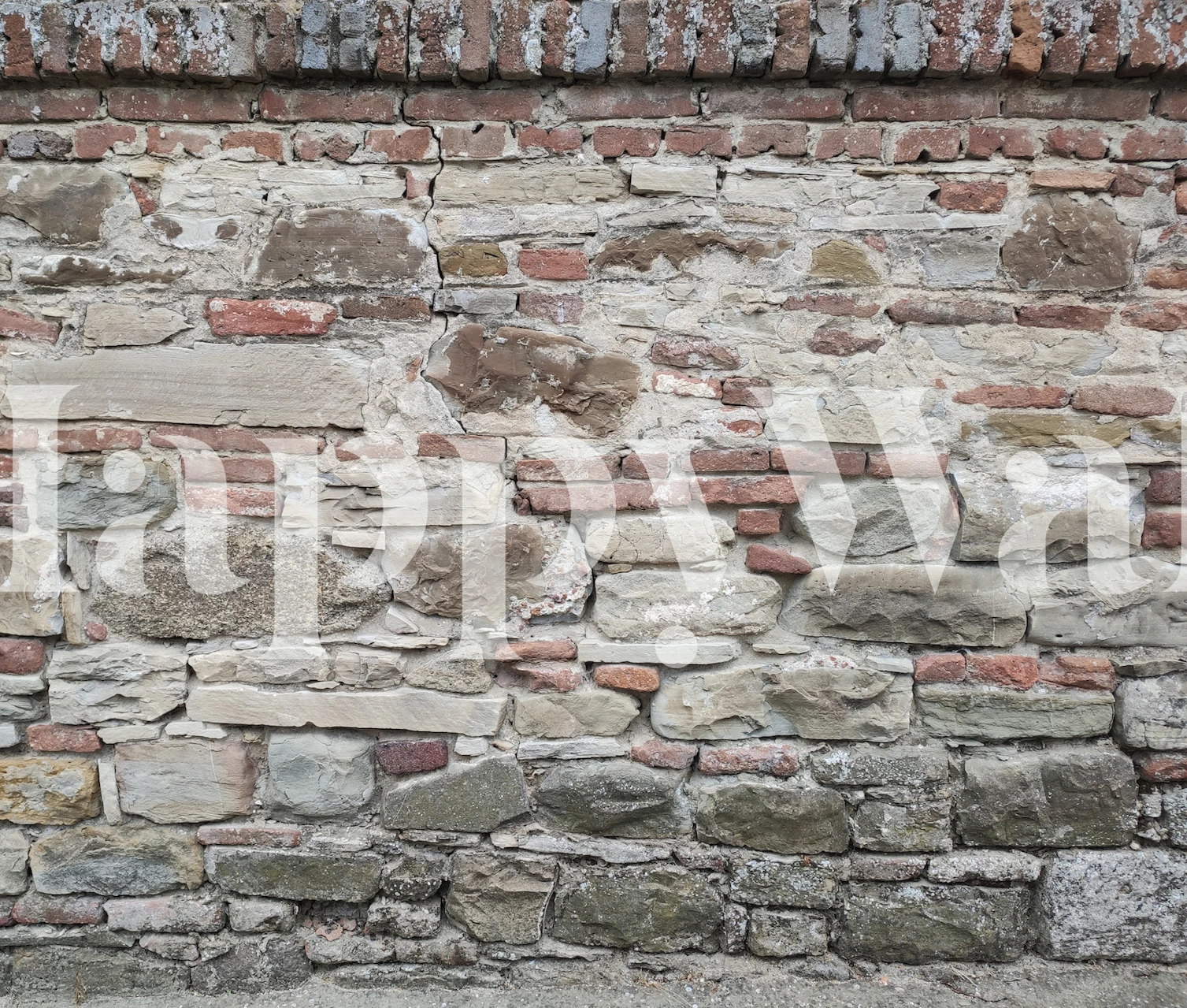 Rustic stone and brick wall texture wallpaper