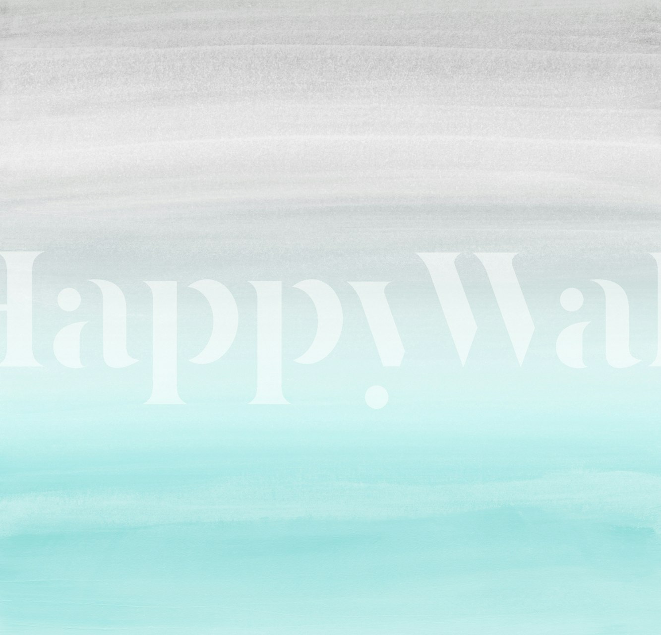 Blå og grå abstrakt vægmaleri med rolige, brede penselstrøg