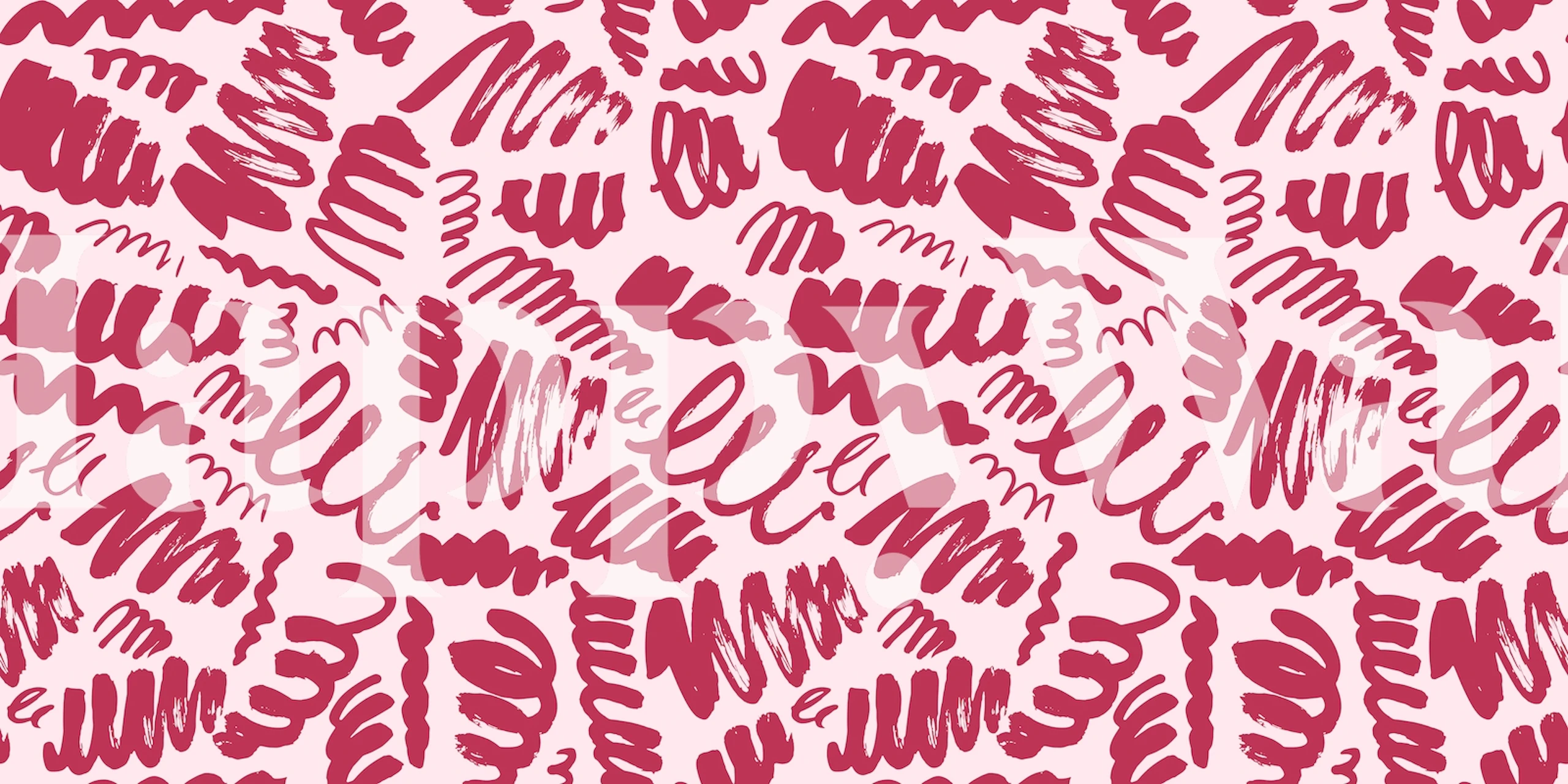 Scribble viva magenta wallpaper in a room