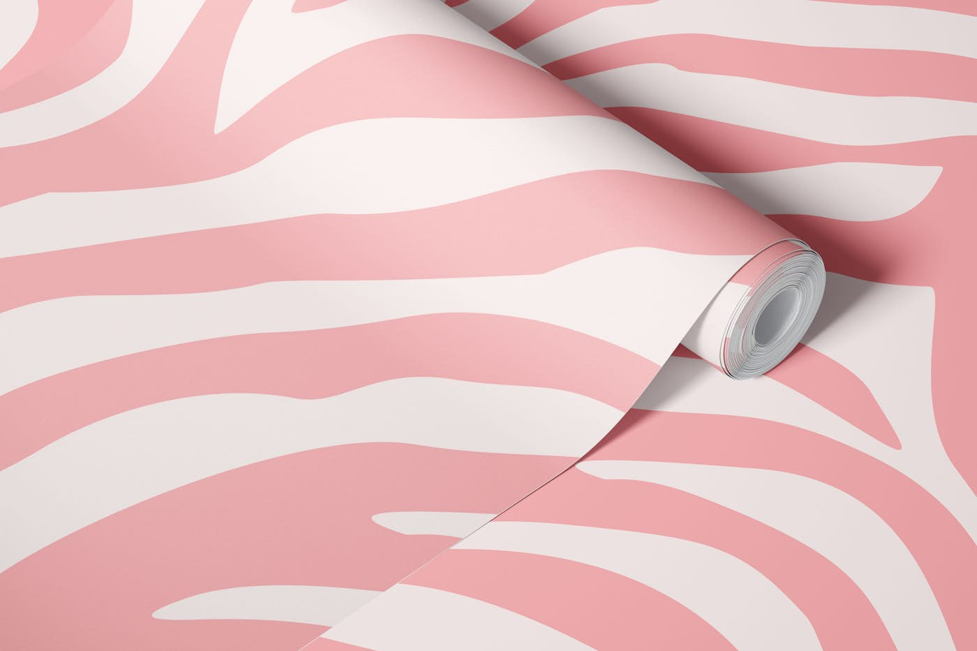 Pink zebra pattern wallpaper roll