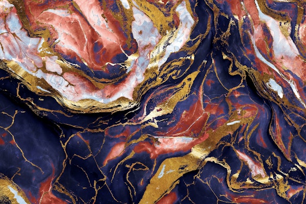 Blue Red Abstract Marble 3