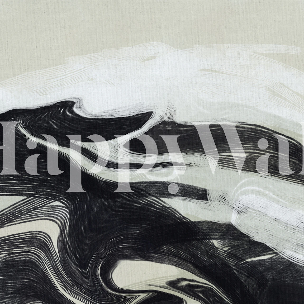 Abstract black and white swirling patterns wallpaper