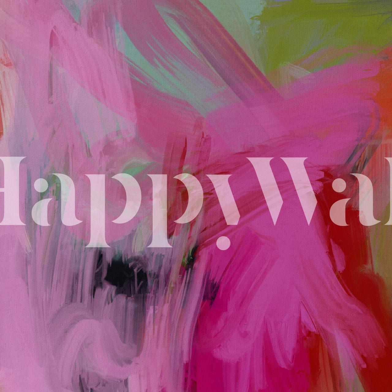 Abstract brushstroke wallpaper featuring vibrant magenta, pink, and green colors