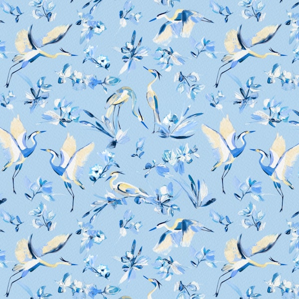 Sunrise with Herons in Blue