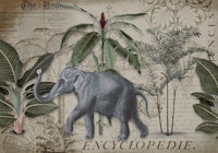 Elephants Journey Collage Art papel pintado