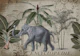 Elephants Journey Collage Art