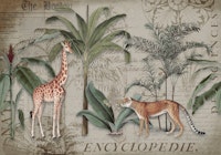 Giraffes Journey Collage Art behang