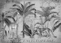 Giraffes Journey Collage Grey behang