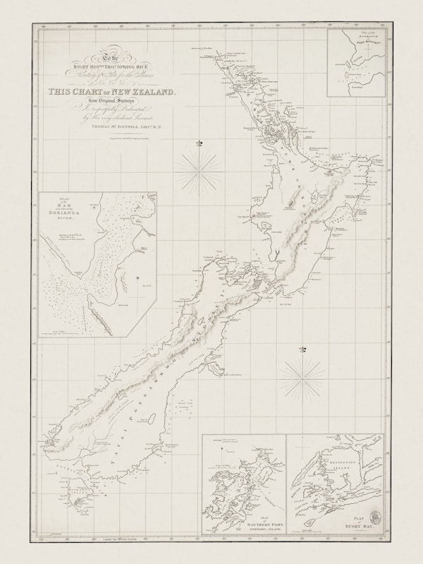 New Zealand Vintage Map