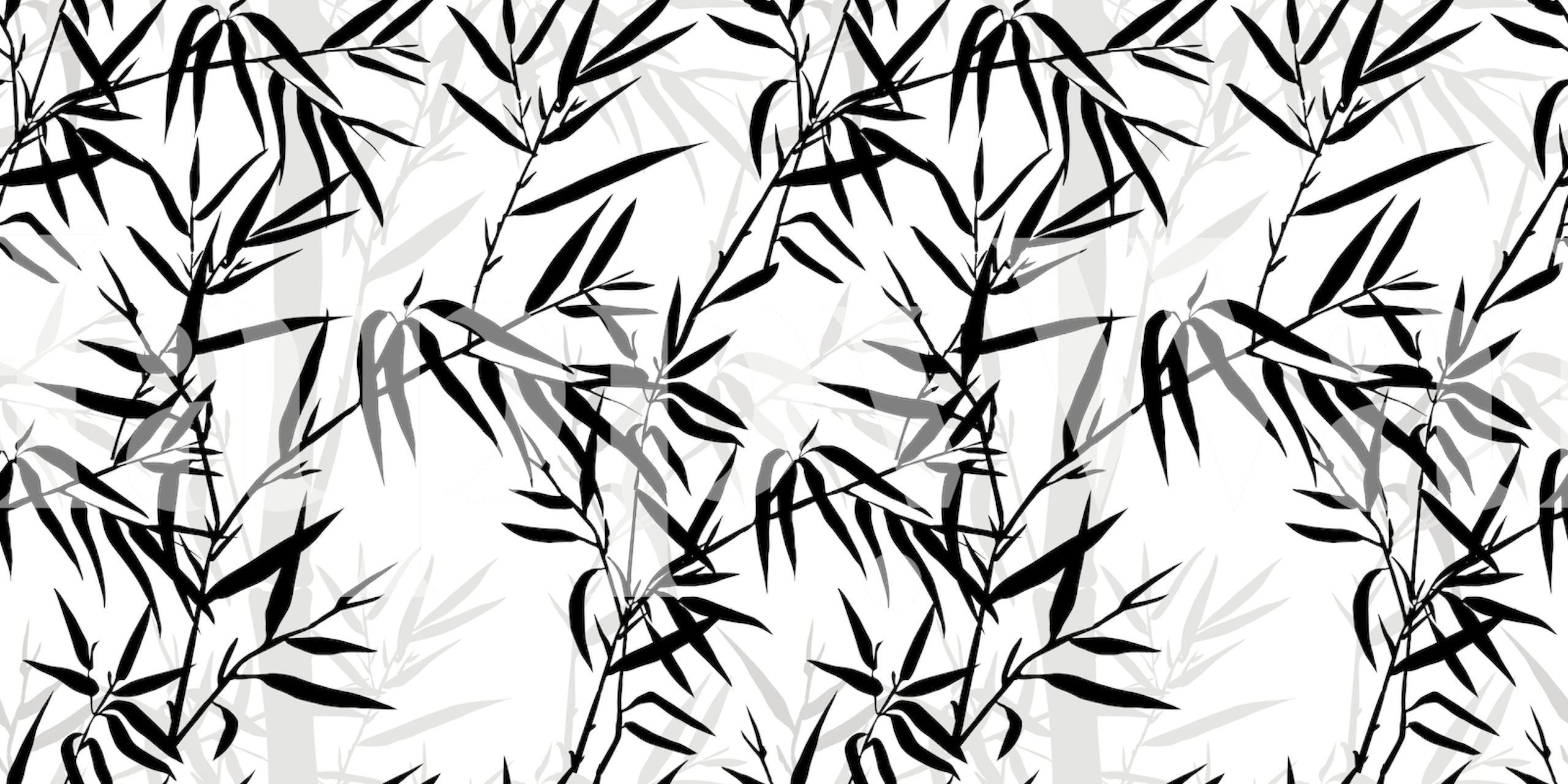 Bamboo leaves art tapet i ett rum