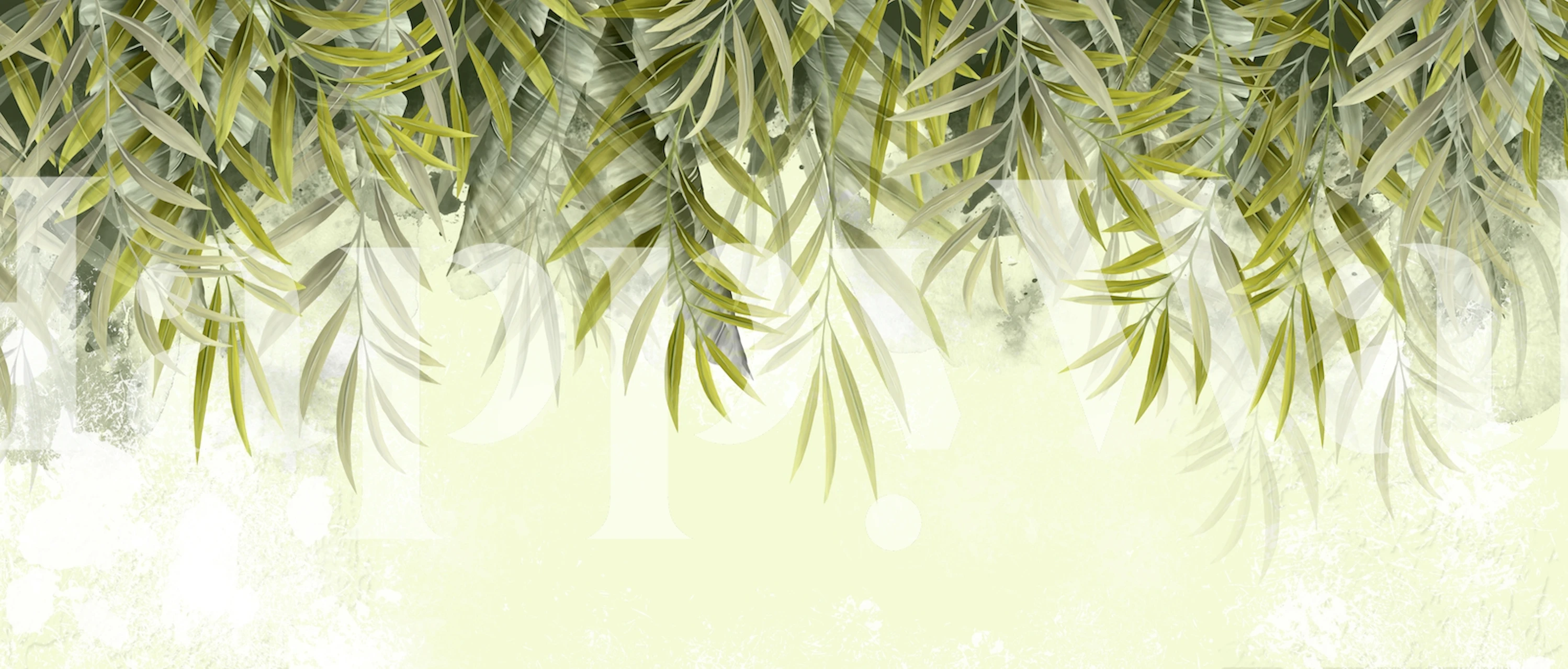 Green leaves III Tapete in einem Zimmer