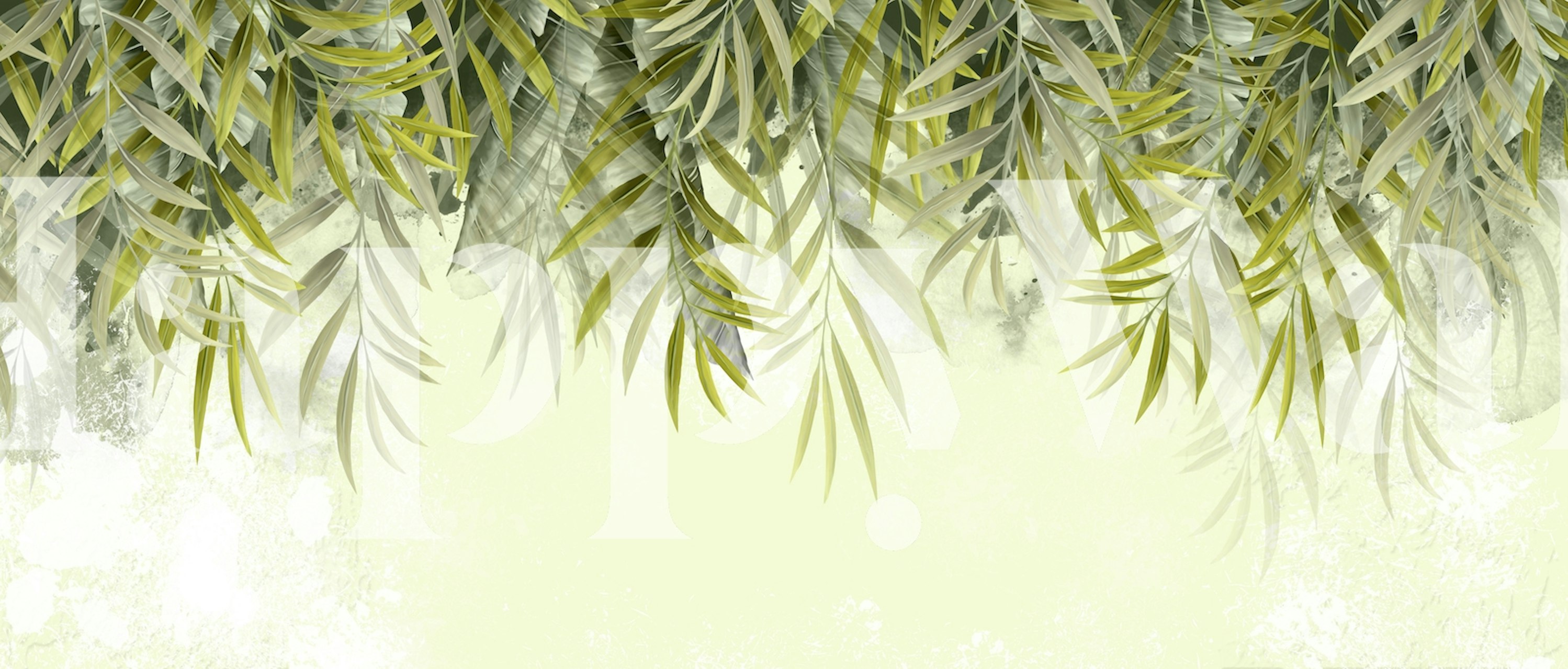 Green leaves III wallpaper in a room