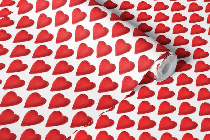 Red Hand-Drawing Heartswallpaper roll