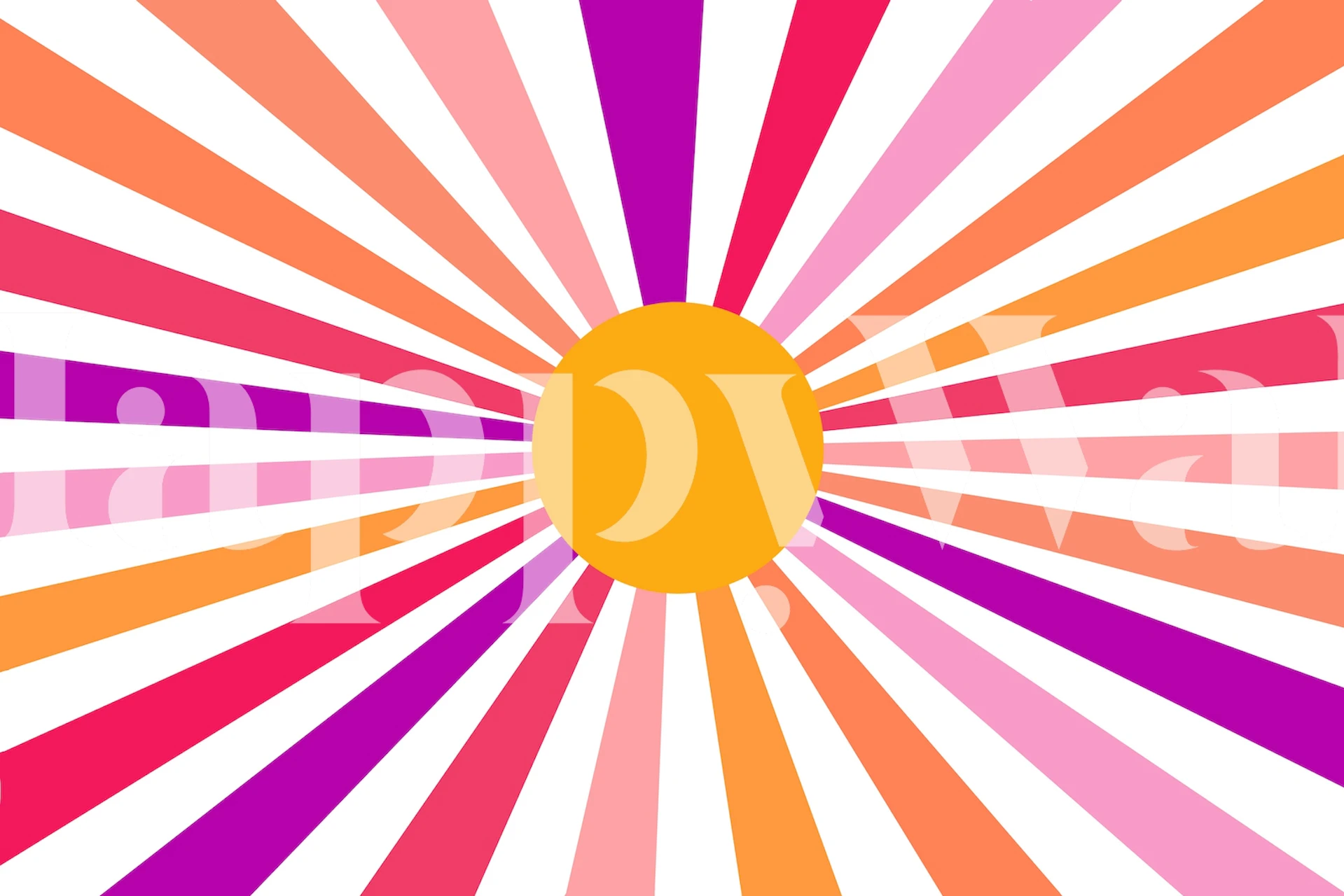 Colorful Retro Sun 2 wallpaper in a room